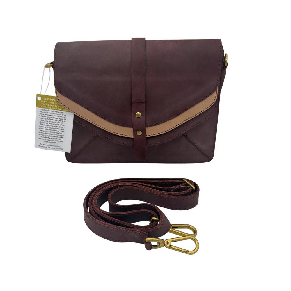 Sseko Designs Leather Crossbody‎ Bag NWT Ethical Envelope Foldover